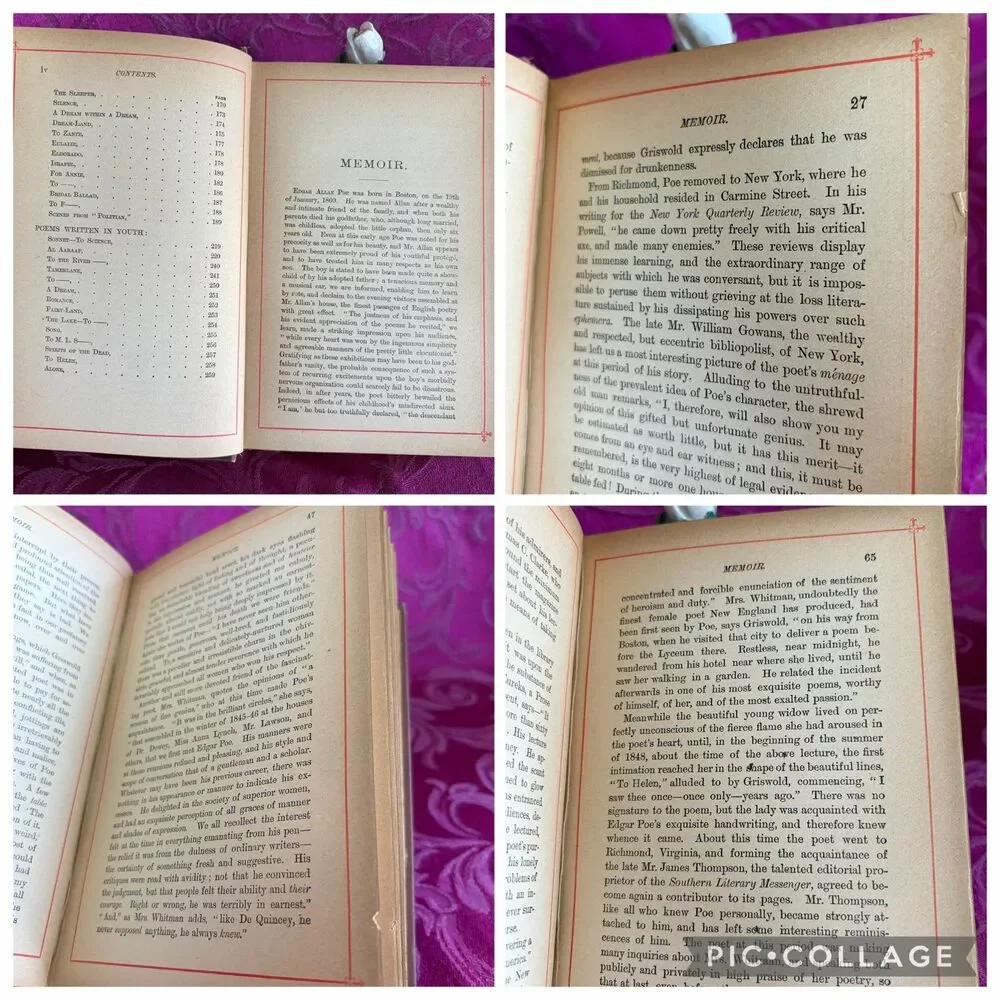 1887 The Complete Poetical Works of Edgar Allan Poe, Antique Book